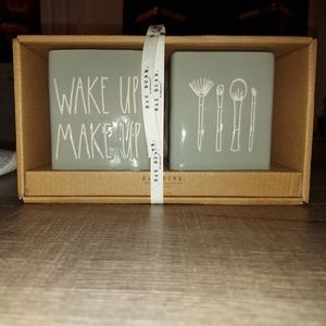 Rae Dunn WAKE UP MAKE UP Set